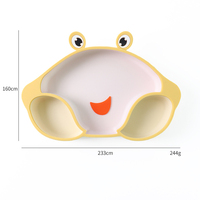 Fabricant Usine Vente en gros Assiette à dîner divisée en silicone grenouille à forte aspiration Ensemble de bols d'alimentation faciles pour enfants et bébés