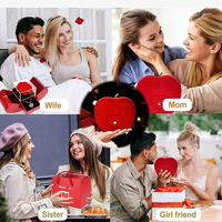 Collier de projection 100 langues « Je t'aime », boîte à fleurs, fleurs éternelles de luxe en forme de pomme pour cadeau de Saint-Valentin