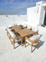 Sigma Luxury Modern Factory Furniture Patio Garden Furniture 6 8 10 Seat Teak Wood Outdoor Dining Table and Chair Set