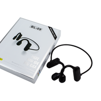 Headphone Konduksi Tulang TWS BL09 Baru 2024, Earbud TWS Nirkabel, Headset Olahraga Tahan Air dengan Mikrofon, Logo Kustom