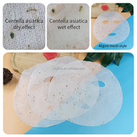 Masque facial en feuille de Tencel à la Centella Asiatica, surface lisse en maille haute densité assurant une absorption uniforme et un contrôle du sébum