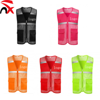 Gilet Réfléchissant en Maille à Vente Chaude pour Travailleurs, Gilet de Construction Nocturne à Bandes Réfléchissantes, Gilet Multi-Poches pour Volontaires en Extérieur