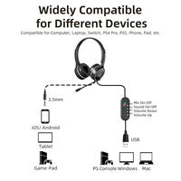 Casque sans fil antibruit avec micro casque PC stéréo avec muet et conversation 28H pour ordinateur de bureau Smartphone