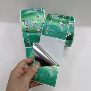 Label botol minuman berperekat kustom Matte metalik mengkilap tahan air tahan minyak stiker kemasan Label rol untuk mesin - Product Image 1