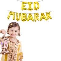 Ensemble de 10 ballons en feuille de lettres Eid Mubarak de 16 pouces pour la décoration de fête de l'Aïd Ramadan, décoration Globos