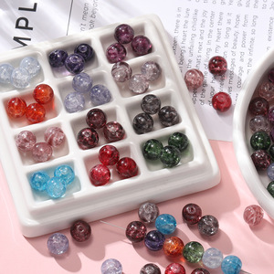 <b>Crystal</b> Lampwork Glass <b>Beads</b> Round Pearlescent Treatment For Bracelet Making 8mm Scattered <b>Beads</b> Yiwu Origin Spring 2025 - Product Image 1