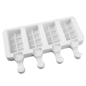 Moule en silicone à 4 cavités carrées pour chocolat et crème glacée, moule domestique DIY pour bâtonnets de glace, démoulage facile, outil de pâtisserie transfrontalier - Product Image 1