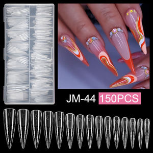 Logo Oem 150 unids/caja Stilettos plástico puntas de <span class=keywords><strong>uñas</strong></span> formas Gel constructor molde acrílico Gel extensión <span class=keywords><strong>Rosa</strong></span> <span class=keywords><strong>uñas</strong></span> forma dual - Product Image 2