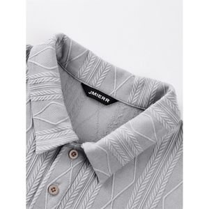 FOXA Mens Polo <b>Set</b> Short Sleeve Textured Pants Casual Summer Breathable 100% Polyester <b>Knitted</b> Outfit - Product Image 4