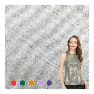 Custom Design Foil Knitted Silver Fabric 97% Polyester 3% Spandex Material Shiny Jersey Fabric For Dress