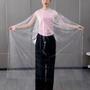 Mantella <span class=keywords><strong>da</strong></span> Barbiere Trasparente Impermeabile Monouso Grande per Salone, Grembiule per Taglio e Styling dei Capelli - Product Image 3