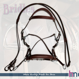 Bridon anatomique sans bit en cuir de vachette souple rembourré de qualité supérieure - Product Image 3