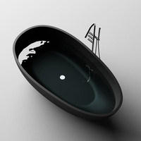 Baignoire autoportante en pierre de résine, baignoire de salle d'eau au design moderne d'hôtel, baignoire de surface solide en acrylique