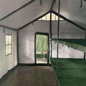 Carpa Personalizada Estilo Africano de Una Habitación, 3mx4m, Doble Capa, Impermeable, para las Cuatro Estaciones, para 10 Personas, Verde Militar/Verde Oliva - Product Image 5