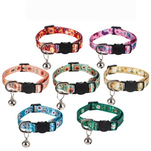 Venta caliente de fábrica, collar de gato con estampado de poliéster con campana, otro collar de perro personalizado para mascotas - Product Image 2