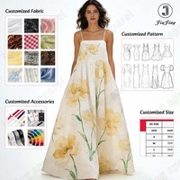 Maßgeschneidertes Damenkleid mit Empire-Taille für den Sommer, Midi-Länge, Femininer Casual-Look, Sweetheart-Ausschnitt, Fließender Rock, Leichter Stoff