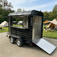 Camion de restauration mobile en acier inoxydable entièrement équipé, type Horse Box, avec cuisine complète pour la vente de café