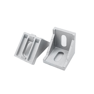 Aluminum Profile Corner Bracket 40mm 5mm Thickness Sandblasted Industrial Aluminum Accessory Right Angle Connector - Product Image 1