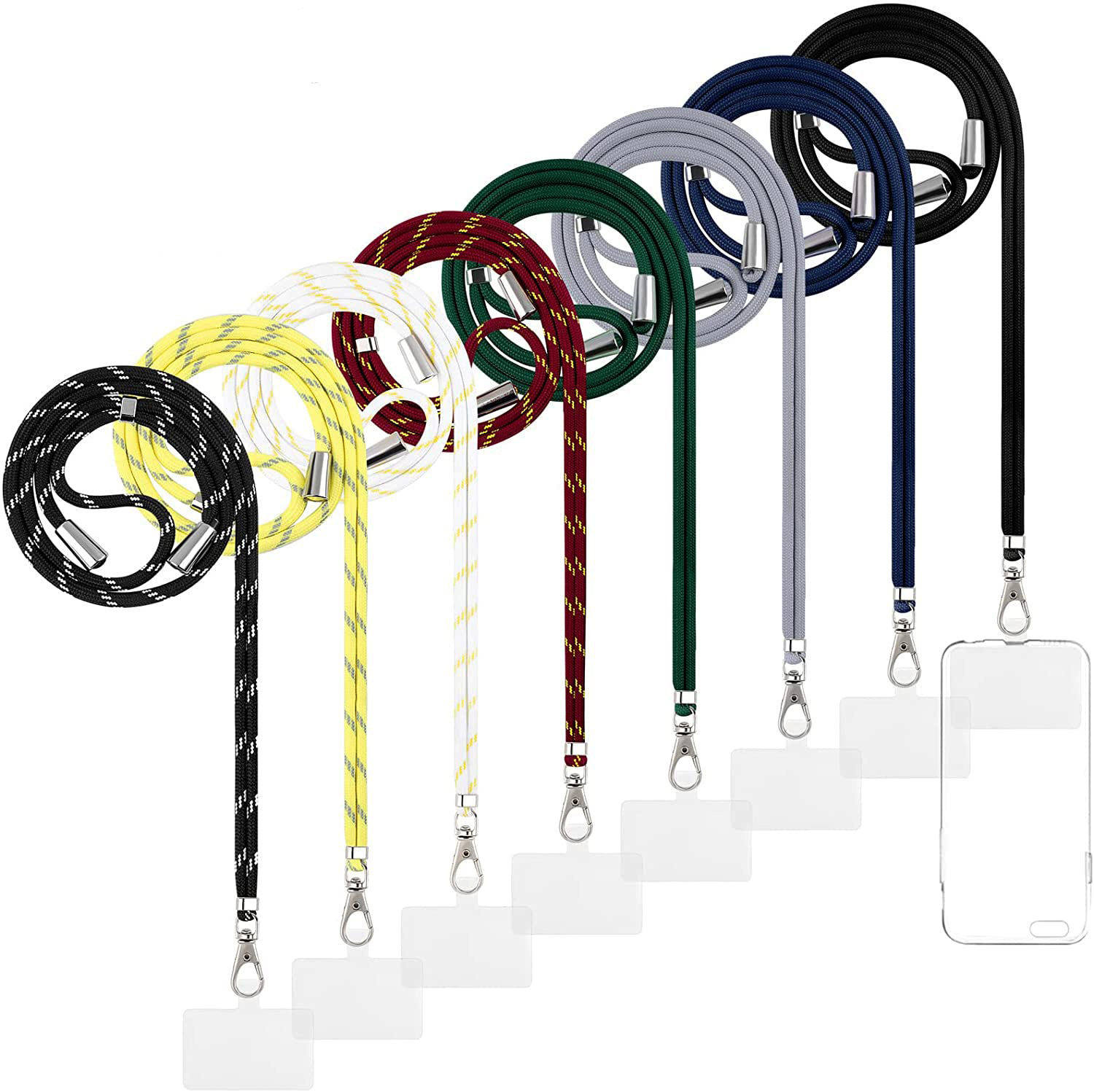 Универсальный ремешок для сотового телефона через плечо для чехла телефона, регулируемый нейлоновый ремешок на шею для телефона, прозрачные прокладки