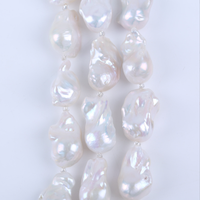 Perles d'eau douce naturelles baroques blanches semi-finies en vrac de 14-18 mm, cordons de grande taille pour la fabrication de bijoux