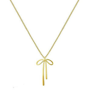 แฟชั่นใหม่ต่างหูยาวโบว์โรแมนติกแบบสบายๆทันสมัยสร้อยคอประดับด้วยลวดสีทองแบบเรียบง่ายสำหรับงานแต่งงานของผู้หญิง - Product Image 1