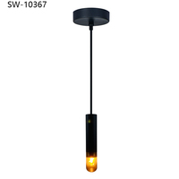 Lampes suspendues LED rondes en fil de corde noir Art Déco G9 220V pour hôtel, bureau, café, bar