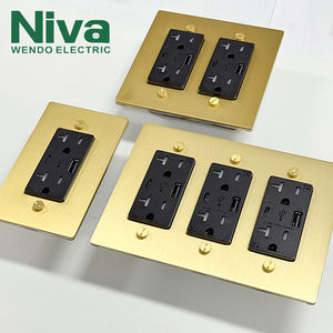 निवा हमें मानक दीवार टॉगल लाइट स्विच 118 प्रकार मल्टी फ़ंक्शन पीतल धातु पैनल सॉकेट - Product Image 5