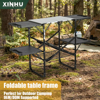Table pliante rectangulaire d'extérieur, portable, en alliage d'aluminium, multifonctionnelle, table de pique-nique IGT, légère et décontractée