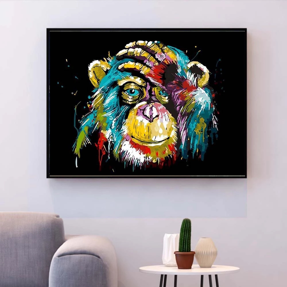 Colorful Lion Abstract Diy Digital Painting - Eco-friendly Wall