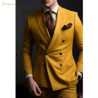 Costume d'affaires 2 pièces léger et personnalisé pour homme : Tissu peigné infroissable pour mariage estival, plage, bal de promo, vacances