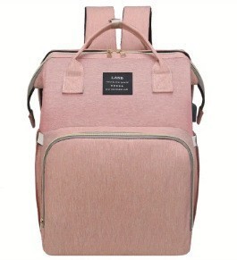 Sac à dos à langer pliable pour bébé, sac de maternité portable grande capacité en tissu Oxford - Product Image 4