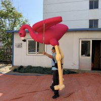 Ballon Marionnette Flamant Rose Gonflable pour Événements Extérieurs et Parades, Marionnette Flamant Gonflable pour Idées de Fêtes de Carnaval