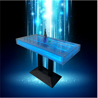 Table de bar LED personnalisable avec panneau à bulles d'eau et design moderne pour la salle à manger