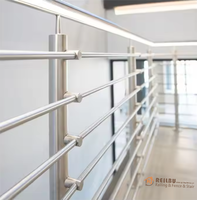 Reilbu haute qualité extérieur intérieur tuyau poteau balustrade mains courantes en acier inoxydable croix Tube garde-corps 1/2 "tige ronde