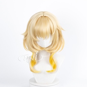 Perruque de Cosplay ND Aglaea Honkai Star Rail Marron Clair, Fibre Haute Température, Réglable, Longue, Résistante à la Chaleur, 130% de Densité, avec Filet Rose - Product Image 2