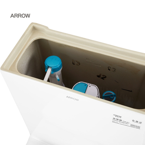โถสุขภัณฑ์แบบนั่งยอง ARROW Modern One Piece Square Dual-Flush P-Trap แบบไม่ใช้น้ำ ผลิตจากเซรามิกพอร์ซเลน - Product Image 5