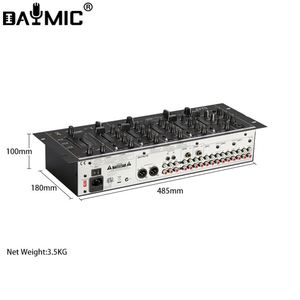 Aoshen ชั้นมิกเซอร์ดีเจ5ช่องติดตั้งได้กับไมโครโฟน3แบนด์ EQ และ crossfader แบบเปลี่ยนได้พร้อมรีเวิร์ส - Product Image 5