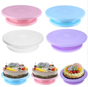 Round rotating anti-skid plastic cake plate turntable multicolor cookies stand baking tool decorating
