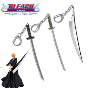 10 estilos Bleach Kurosaki Ichigo Zanpakutou <span class=keywords><strong>Zangetsu</strong></span> Anime accesorios acrílico llavero aleación joyería - Product Image 1