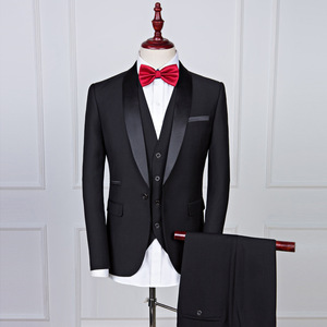 Traje Formal personalizado <span class=keywords><strong>de</strong></span> 3 piezas para hombre, <span class=keywords><strong>elegante</strong></span> <span class=keywords><strong>Chaleco</strong></span> <span class=keywords><strong>de</strong></span> <span class=keywords><strong>caballero</strong></span> regular para novio y padrino, atuendo <span class=keywords><strong>de</strong></span> boda transpirable - Product Image 1