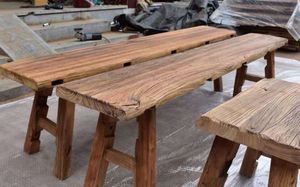 Banc en <span class=keywords><strong>bois</strong></span> d'orme recyclé vintage pour la maison / Banc de salle à manger en <span class=keywords><strong>bois</strong></span> d'orme récupéré - Product Image 5