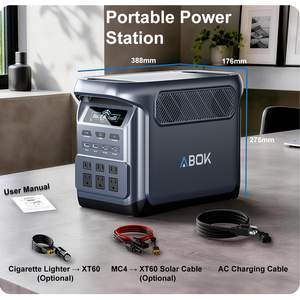 ABOK 1800W 1024Wh LiFePO4 Portable Power Station <b>Solar</b> <b>Generator</b> 100V 120V 230V Multi Voltage US EU Plug for Home Camping - Product Image 6