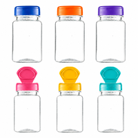 Bouteille en plastique ronde transparente PET de 100 ml avec étiquette personnalisée en gros, flacon à capsules à paroi épaisse pour médicaments