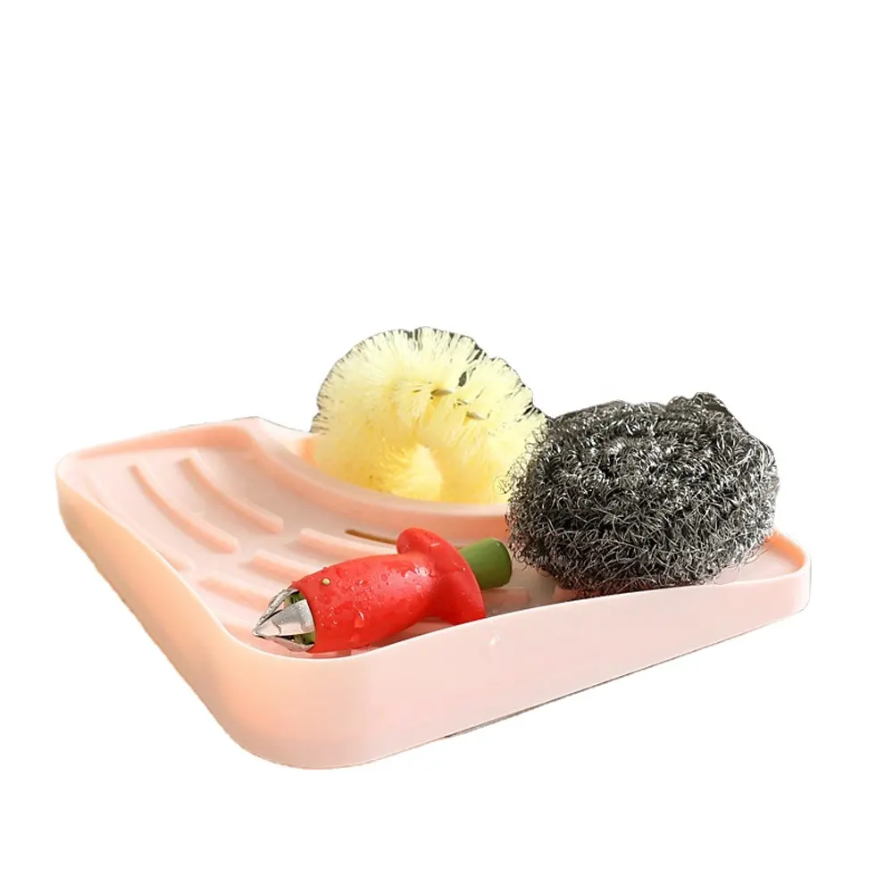 Plastic Sponges Kitchen Sink Corner Shelf Wall Cuisine Dish Rack Drain High Quality For Kitchen Tools Hot Sale