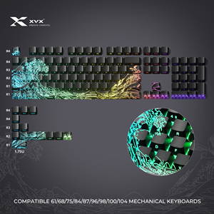 XVX Sóng Kanagawa Mô Hình Phiên Bản Tỏa Sáng Thông Qua OEM Hồ Sơ imd-Công Nghệ Bàn Phím Chơi Game Keycap Bộ Pbt + PC 118/84/61 Phím - Product Image 3