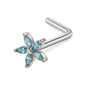 Trâm mũi phong cách Punk, đá zircon, chất liệu thép không gỉ, cỡ 20G, kiểu dáng thanh L, dành cho nữ cá tính. - Product Image 6