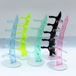 Multiple Colors 5 Pair Plastic Optical Frames Eyewear Eyeglasses Sunglasses Rack Eye Sun Glasses Display Stand Holder