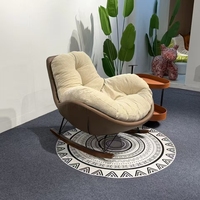 Fauteuil à bascule Penguin, fauteuil de relaxation, fauteuil individuel en tissu avec coussin moelleux pour la maison, le salon