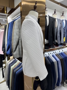 Nouveau <span class=keywords><strong>Costume</strong></span> de <span class=keywords><strong>Mariage</strong></span> pour Homme <span class=keywords><strong>Blanc</strong></span> <span class=keywords><strong>Noir</strong></span>, Ensemble 3 Pièces Jacquard Coupe Slim pour Marié <span class=keywords><strong>et</strong></span> Affaires - Product Image 5