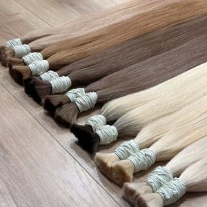 Estensioni di Capelli Umani Remy 100% per Intrecciare, Prezzo di Fabbrica all'Ingrosso, Colori Personalizzati, Setosi e Lisci - Product Image 4